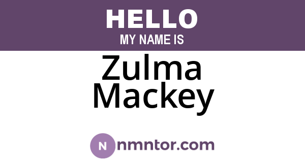 Zulma Mackey