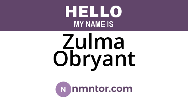 Zulma Obryant