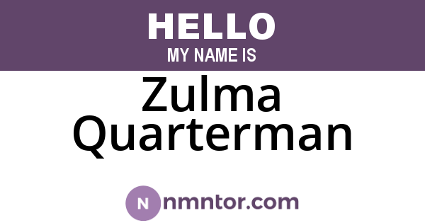 Zulma Quarterman