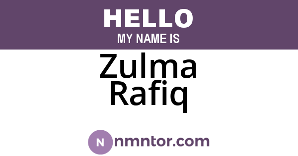 Zulma Rafiq
