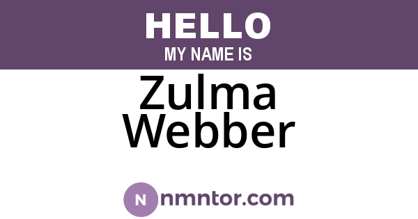 Zulma Webber