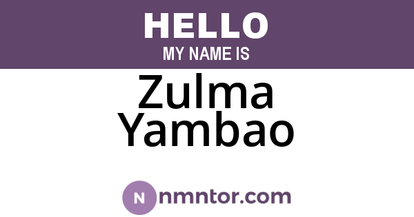 Zulma Yambao