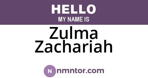 Zulma Zachariah