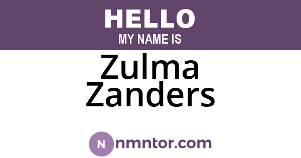 Zulma Zanders
